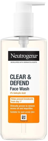 תרחיץ פנים יומי קליר אנד דיפנד ניוטרוג׳ינה – 200 מ״ל