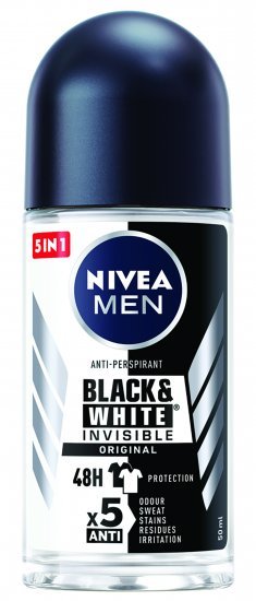 דאודורנט רול-און לגבר ניוואה בלאק אנד ווייט אינוויזיבל – 50 מ״ל