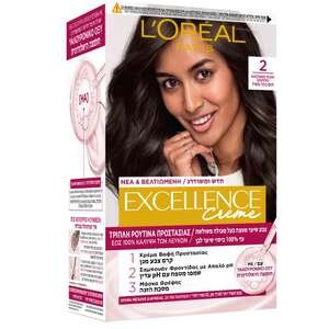 לוריאל – צבע שיער אקסלנס גוון 2 חום כהה מאוד