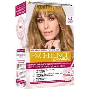 לוריאל – צבע שיער אקסלנס גוון 7.3 בלונד זהוב