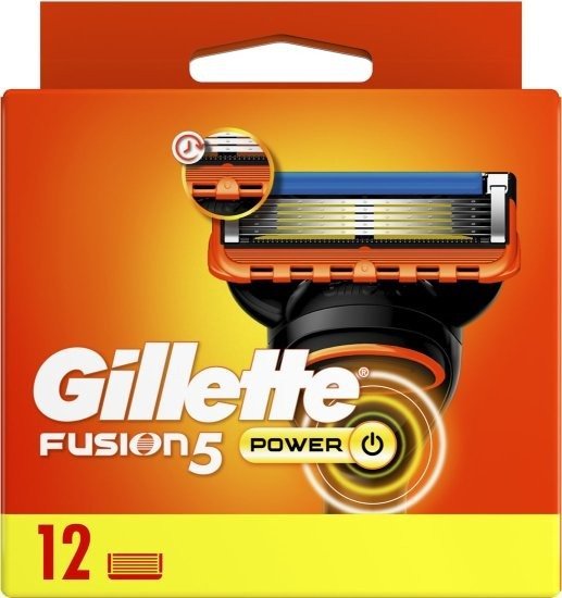 סכיני גילוח לגברים ג׳ילט פיוז׳ן 5 פאוור – 12 סכינים