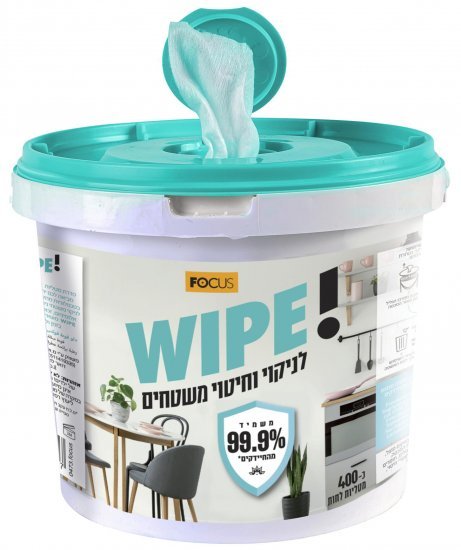 דליי מטליות לחות קומפקט לניקוי וחיטוי שייני פוקוס – 400 יחידות