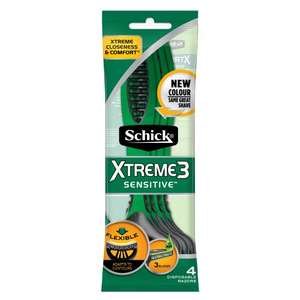 שיק – סכיני גילוח חד־פעמיים Extreme 3 לגברים (4 יחידות)