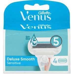 ג׳ילט וינוס – סכיני גילוח Deluxe Smooth Sensitive לנשים (4 יחידות)