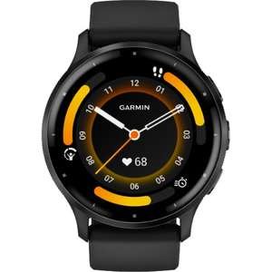 Garmin Venu 3 – מסגרת פלדה שחורה ורצועת סיליקון שחורה