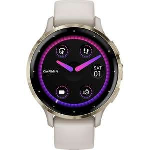 Garmin Venu 3S – מסגרת זהב ורצועת Ivory