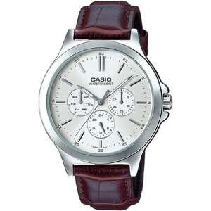 Casio MTP-V300L-7AUDF גברים רצועת עור חומה לבן