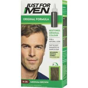 ג'אסט פור מן – שמפו צביעת שיער חום בינוני H35