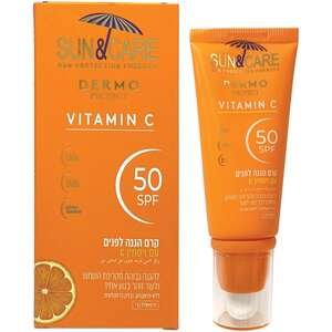 סאן אנד קאר – קרם פנים SPF50 עם ויטמין C 60 מ״ל