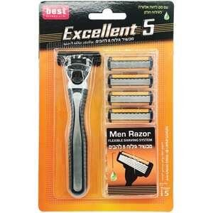 בסט – סכיני גילוח Excellent לגבר 5 להבים (5 יח')