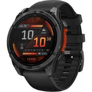Garmin Fenix 8 AMOLED 47mm – פלדת אל-חלד/רצועה שחורה