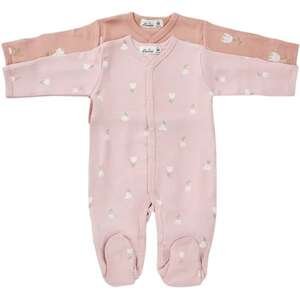 מארז זוג אוברולים Lorens 0-3 ח׳ ורוד פרחים