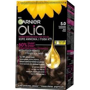 גרנייה – צבע קבוע לשיער Olia ללא אמוניה גוון 5.0 חום טבעי