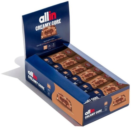 מארז חטיפי חלבון שוקולד עם קרם אגוזי לוז אולאין – 18 יחידות