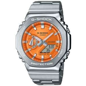 Casio G-Shock GM-2110D-4ADR אנלוגי-דיגיטלי כתום רצועת נירוסטה