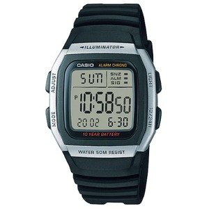 Casio W-96H-1AVDF דיגיטלי רצועת סיליקון שחורה