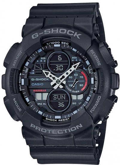 שעון יד אנלוגי-דיגיטלי משולב לגברים Casio G-Shock GA-140-1A1DR - צבע שחור