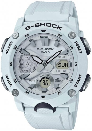 שעון יד אנלוגי-דיגיטלי משולב לגברים Casio G-Shock GA-2000S-7ADR - צבע לבן