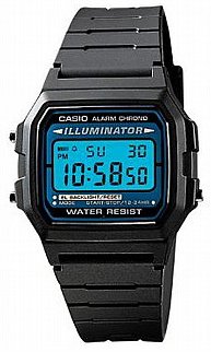 שעון יד דיגיטלי קלאסי עם רצועת סיליקון שחורה Casio Classic F-105W-1ADF