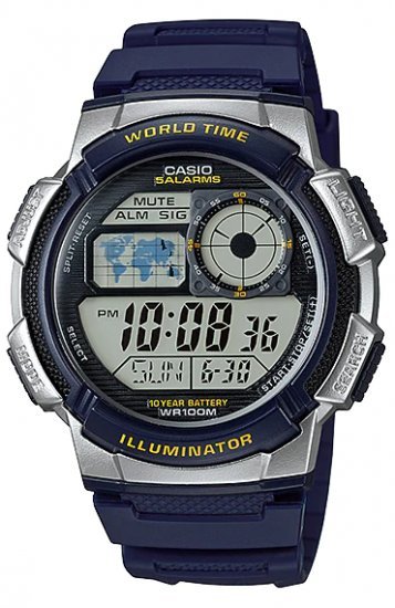 שעון יד דיגיטלי עם רצועת סיליקון Casio AE-1000W-2AVDF - צבע כחול
