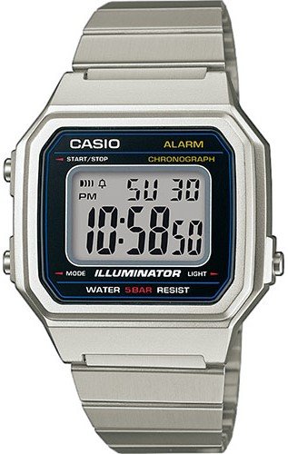 שעון יד דיגיטלי וינטאג' עם רצועת Stainless Steel כסופה Casio B650WD-1ADF - צבע כסוף / שחור