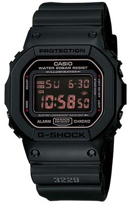 שעון יד דיגיטלי עם רצועת שרף Casio G-shock DW-5600MS-1DR - צבע שחור