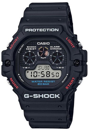 שעון יד דיגיטלי לגברים רצועת סיליקון Casio G-Shock DW-5900-1DR - צבע שחור