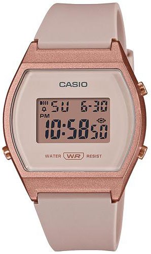 שעון יד דיגיטלי לנשים עם רצועת שרף Casio LW-204-4ADF - צבע ורוד / זהב ורוד
