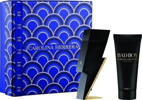 מארז בושם לגבר 100 מ''ל Carolina Herrera Bad Boy או דה טואלט E.D.T + ג'ל רחצה 100 מ''ל