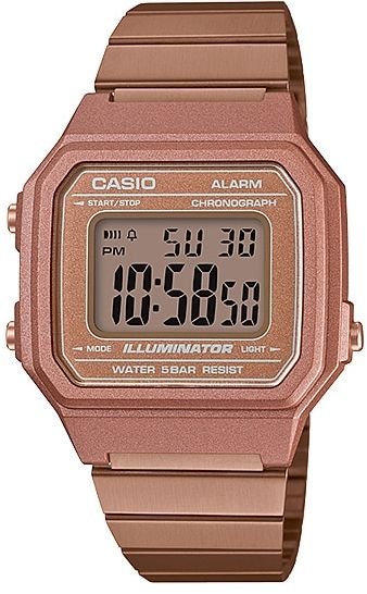 שעון יד דיגיטלי וינטאג' עם רצועת Stainless Steel זהב ורוד Casio B650WC-5ADF - צבע זהב ורוד