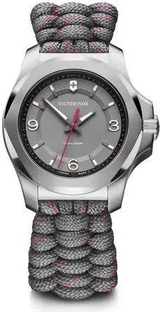 שעון יד אנלוגי לנשים עם רצועת Paroced אפור Victorinox 241920 I.N.O.X V - צבע כסוף