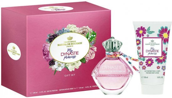 מארז בושם לאישה 100 מ''ל Marina De Bourbon My Dynastie Princess או דה פרפיום E.D.P + קרם גוף 150 מ''ל