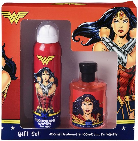מארז בושם לילדים 100 מ''ל DC Wonder Woman או דה טואלט E.D.T + דאודורנט 150 מ''ל