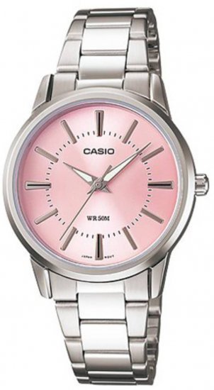 שעון יד אנלוגי לאישה עם רצועת Stainless Steel כסופה Casio Enticer LTP-1303D-4AVDF - צבע ורוד