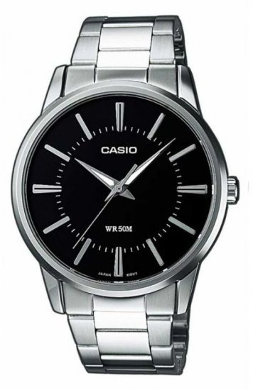 שעון יד אנלוגי לגברים עם רצועת Stainless Steel כסופה Casio MTP-1303D-1AVDF - צבע שחור