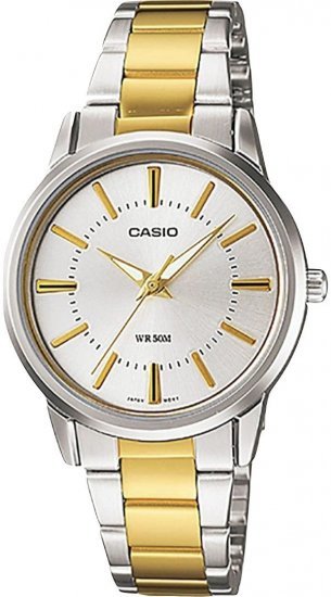 שעון יד אנלוגי לאישה עם רצועת Stainless Steel כסופה  זהובה Casio Enticer LTP-1303SG-7AVDF - צבע כסף