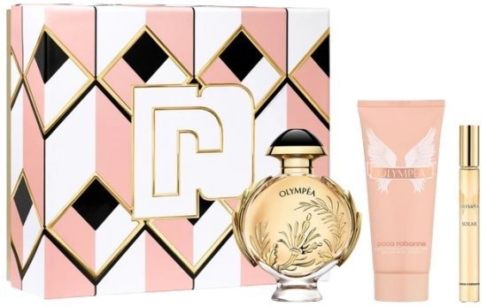 מארז בושם לאישה 80 מ''ל Paco Rabanne Olympea Solar Intense או דה פרפיום E.D.P + בושם 10 מ''ל + תחליב גוף 100 מ''ל