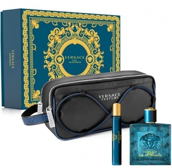 מארז בושם לגבר 100 מ''ל Versace Eros או דה טואלט E.D.T + בושם 10 מ''ל + תיק רחצה