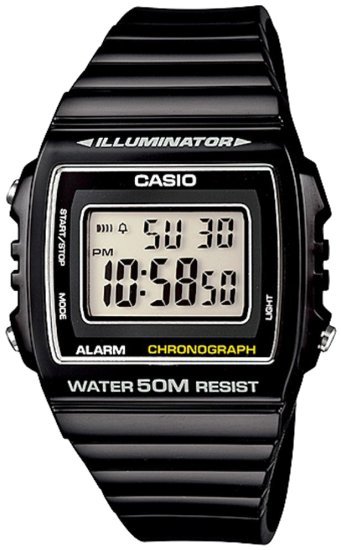 שעון יד דיגיטלי עם רצועת סיליקון Casio W-215H-1AVDF - צבע שחור