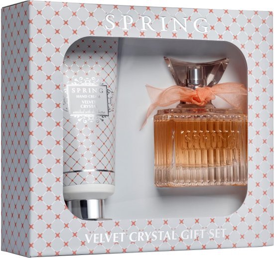 מארז בושם לאישה 75 מ''ל Spring Velvet Crystal או דה פרפיום E.D.P + קרם ידים 100 מ''ל
