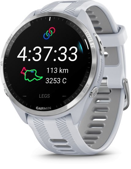 שעון מולטיספורט חכם Garmin Forerunner 965 GPS 47mm - מסגרת טיטניום עם קייס בצבע Whitestone ורצועת סיליקון בצבעי Whitestone / Powder Gray - כולל תמיכה מלאה בעברית - שנתיים אחריות יבואן רשמי על ידי רונלייט
