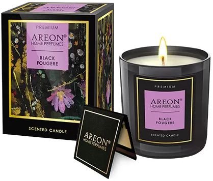 נר ריחני דגם Premium Candles בניחוח Black Fougere מבית areon - משקל 200 גרם