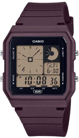 שעון יד אנלוגי-דיגיטלי משולב יוניסקס עם רצועת Casio LF-20W-5ADF Biomass - צבע חום