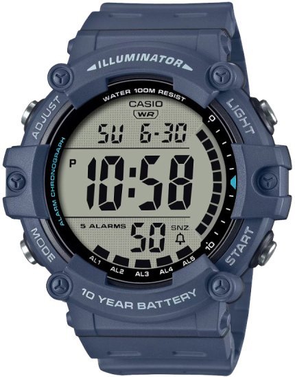 שעון יד דיגיטלי עם רצועת שרף כחולה Casio AE-1500WH-2AVDF - צבע כחול