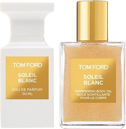 מארז בושם יוניסקס 50 מ''ל Tom Ford Soleil Blanc או דה פרפיום‏ E.D.P + שמן גוף מנצנץ 45 מ''ל
