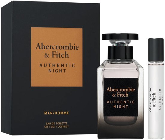 מארז בושם לגבר 100 מ''ל Abercrombie Fitch Authentic Night או דה טואלט E.D.T + בושם 15 מ"ל