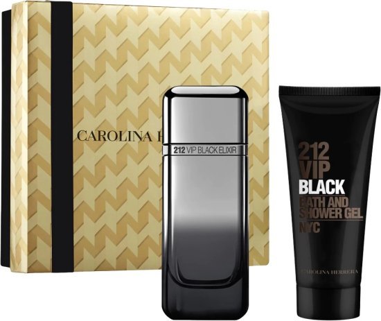 מארז בושם לגבר 100 מ''ל Carolina Herrera 212 VIP Black או דה פרפיום E.D.P + ג`ל רחצה 100 מ''ל
