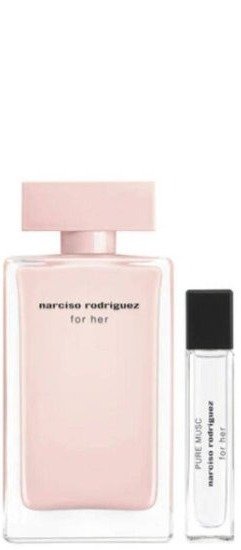 מארז בושם לאישה 100 מ''ל Narciso Rodriguez For Her או דה פרפיום E.D.P + בושם 10 מ''ל Pure Musc