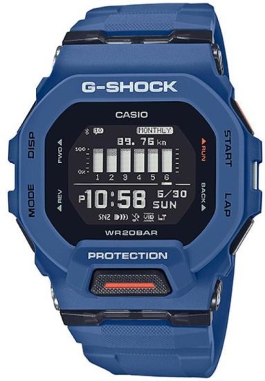 שעון יד דיגיטלי עם BT ורצועת שרף Casio G-Shock MOVE GBD-200-2DR - צבע כחול