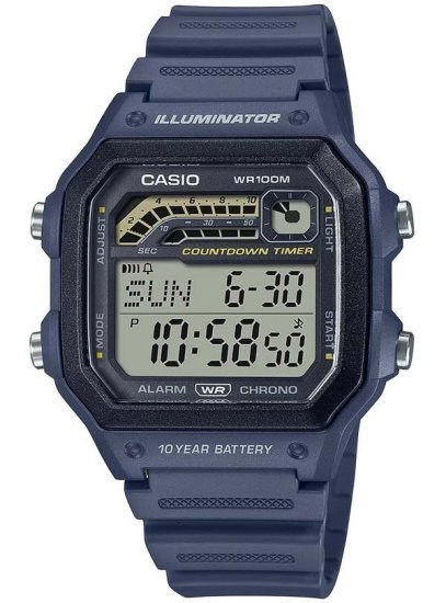 שעון יד דיגיטלי עם רצועת שרף Casio WS-1600H-2AVDF - צבע כחול